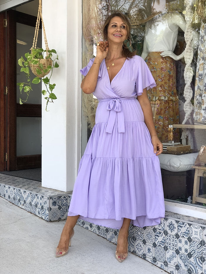 lilac cocktail dress